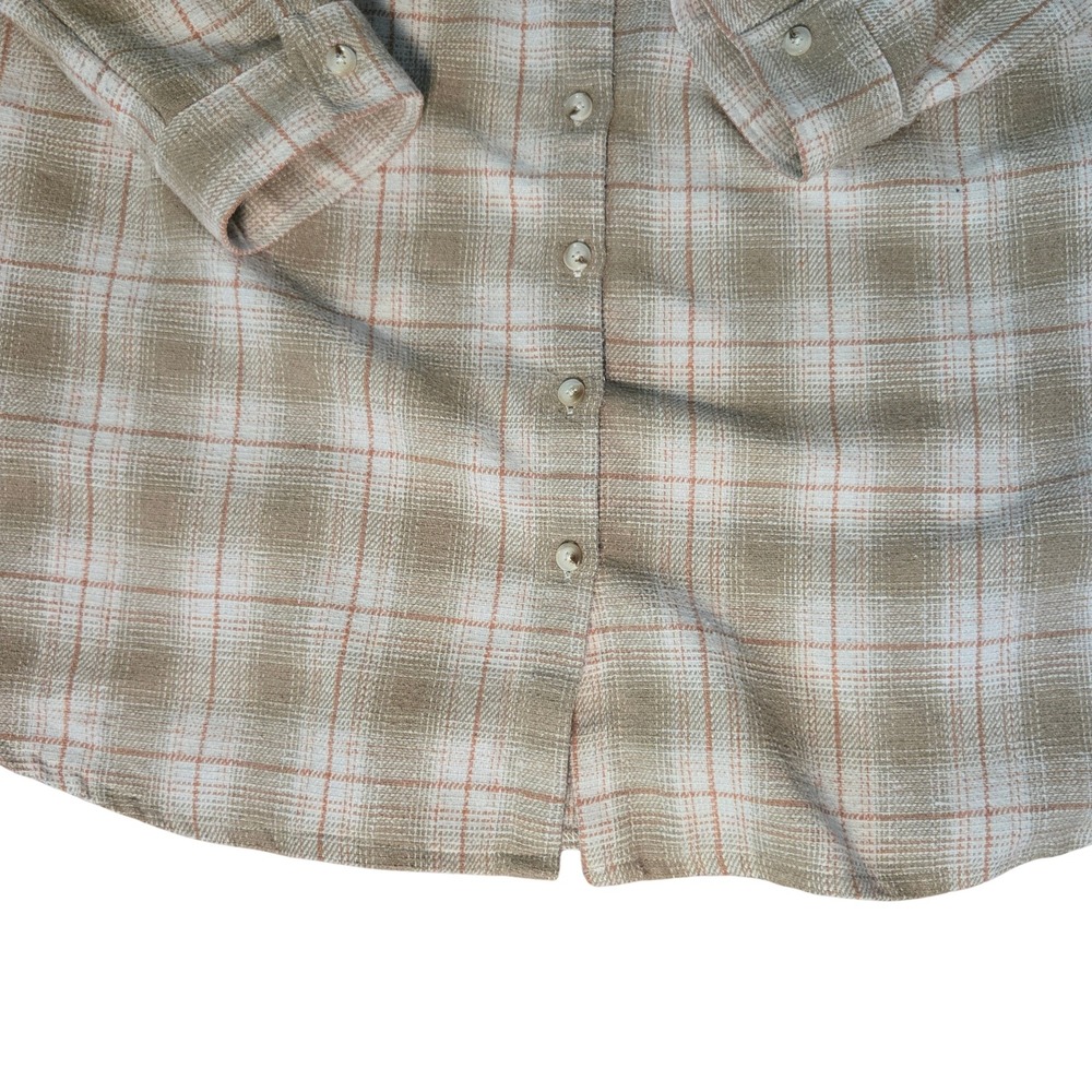 Chic Soul Tan Plaid Coastal Relaxed Fit Womens 2XL Long Sleeve Oversized Shacket - Picture 4 of 9